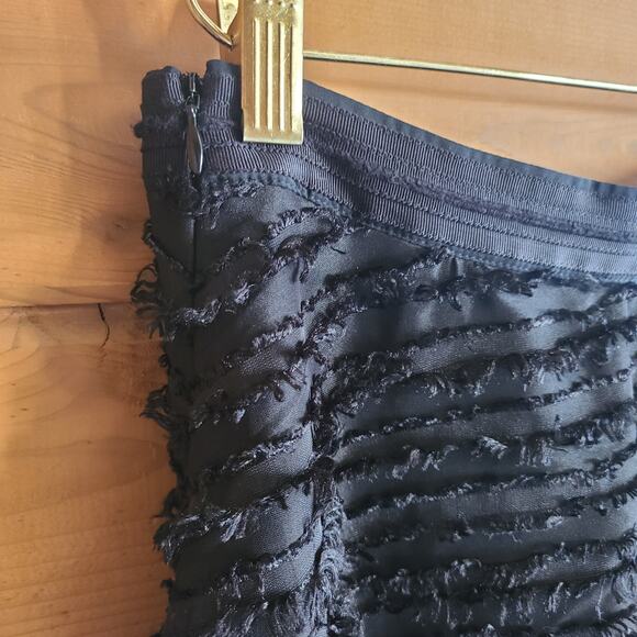 Anthropologie Maeve Grazia Textured Black High Rise Midi Skirt Size 4 Boho - Picture 5 of 6